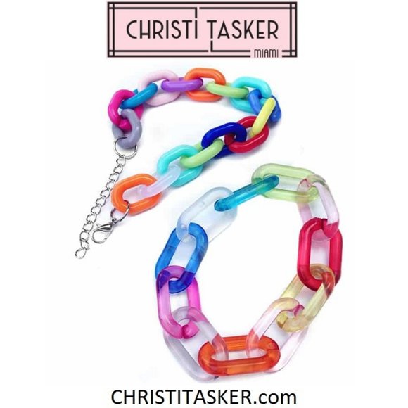 Colorful Rainbow Handmade Chain Candy Bracelet - Picture 1 of 7